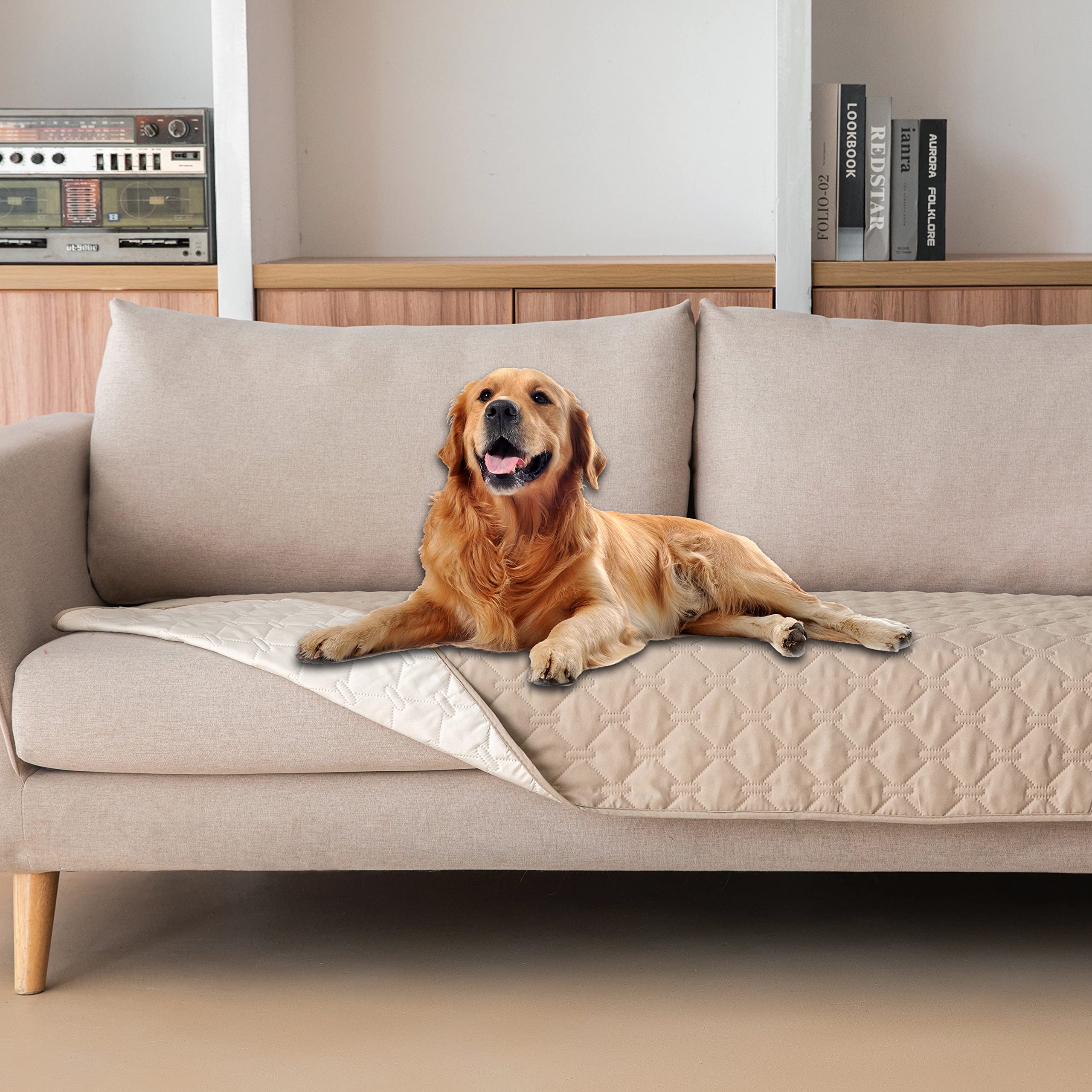 Reversible Quilted Pet Blanket for Beds & Sofas