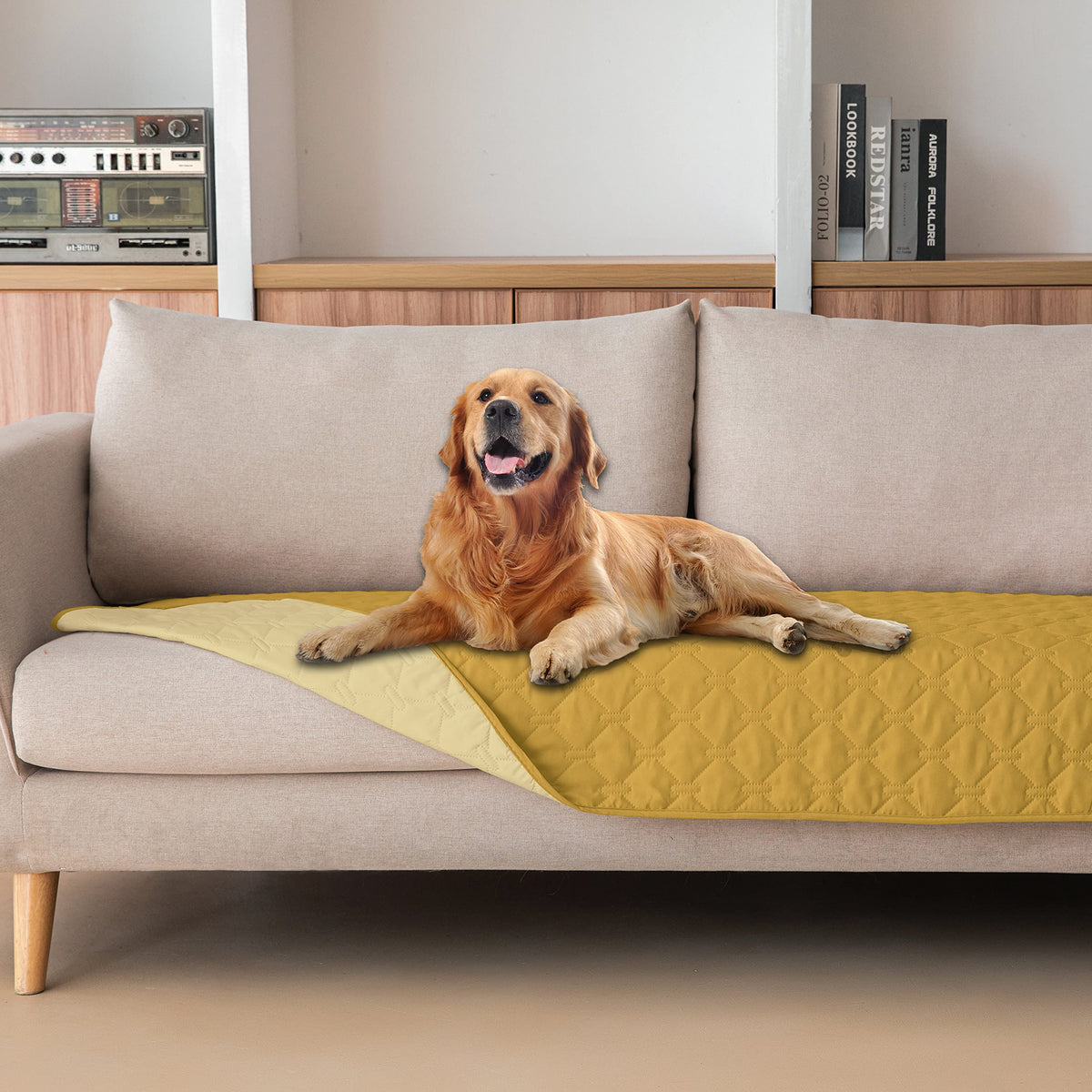 Reversible Quilted Pet Blanket for Beds & Sofas