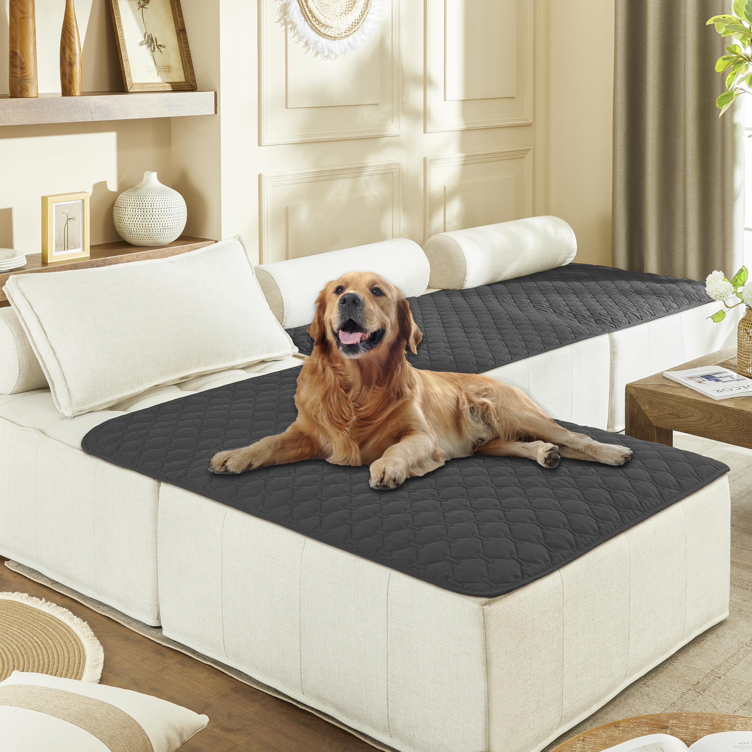 Reversible Quilted Pet Blanket for Beds & Sofas