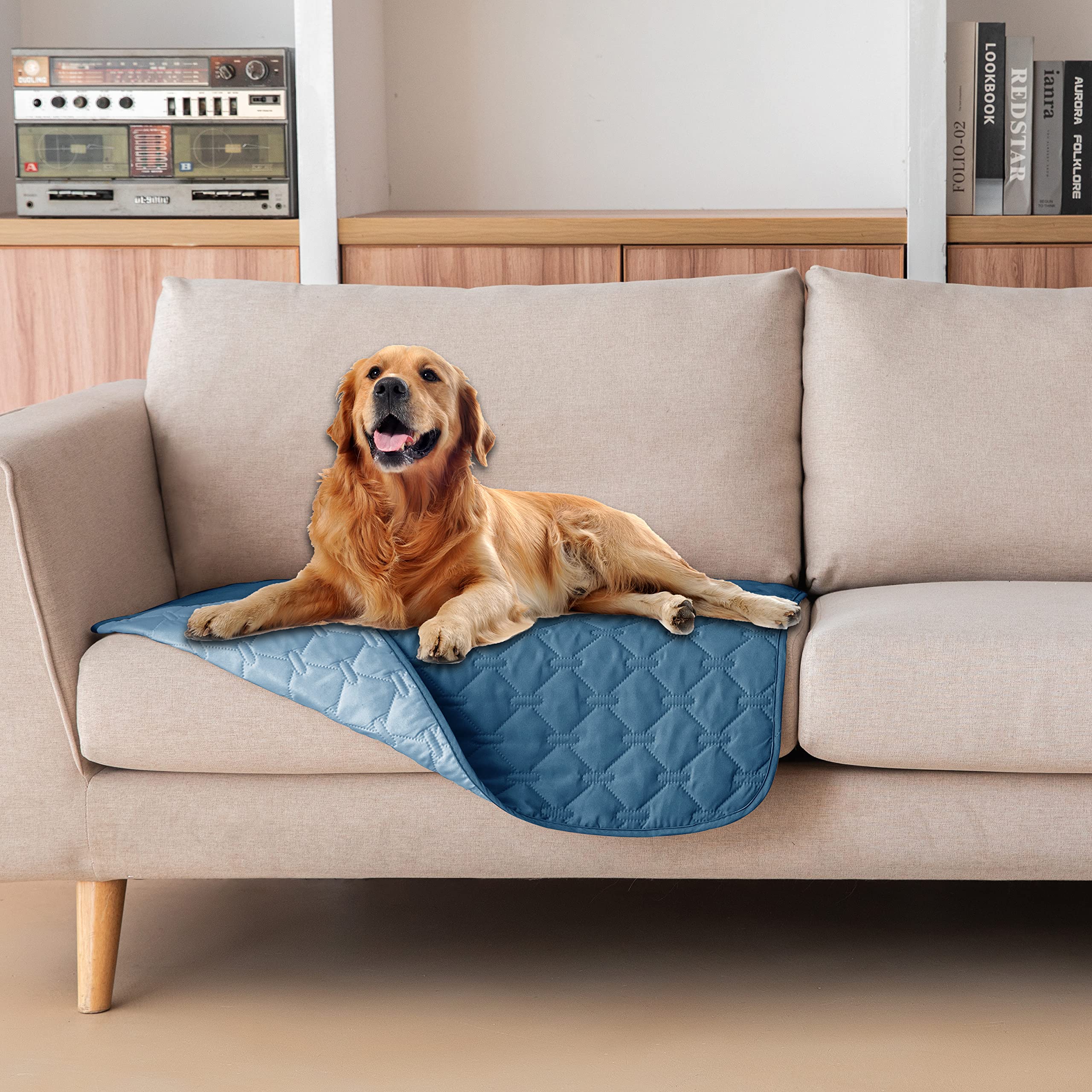 Reversible Quilted Pet Blanket for Beds & Sofas