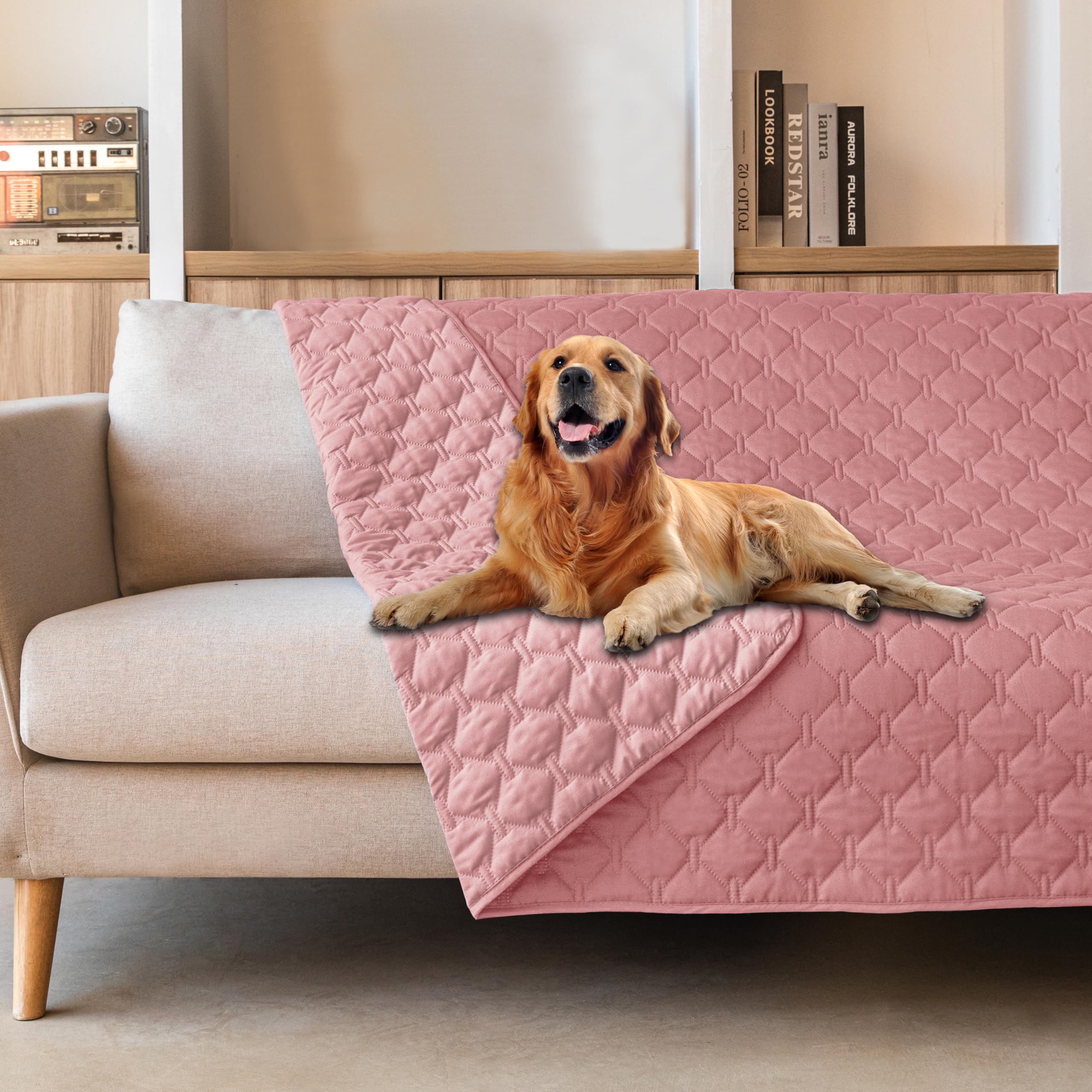 Reversible Quilted Pet Blanket for Beds & Sofas