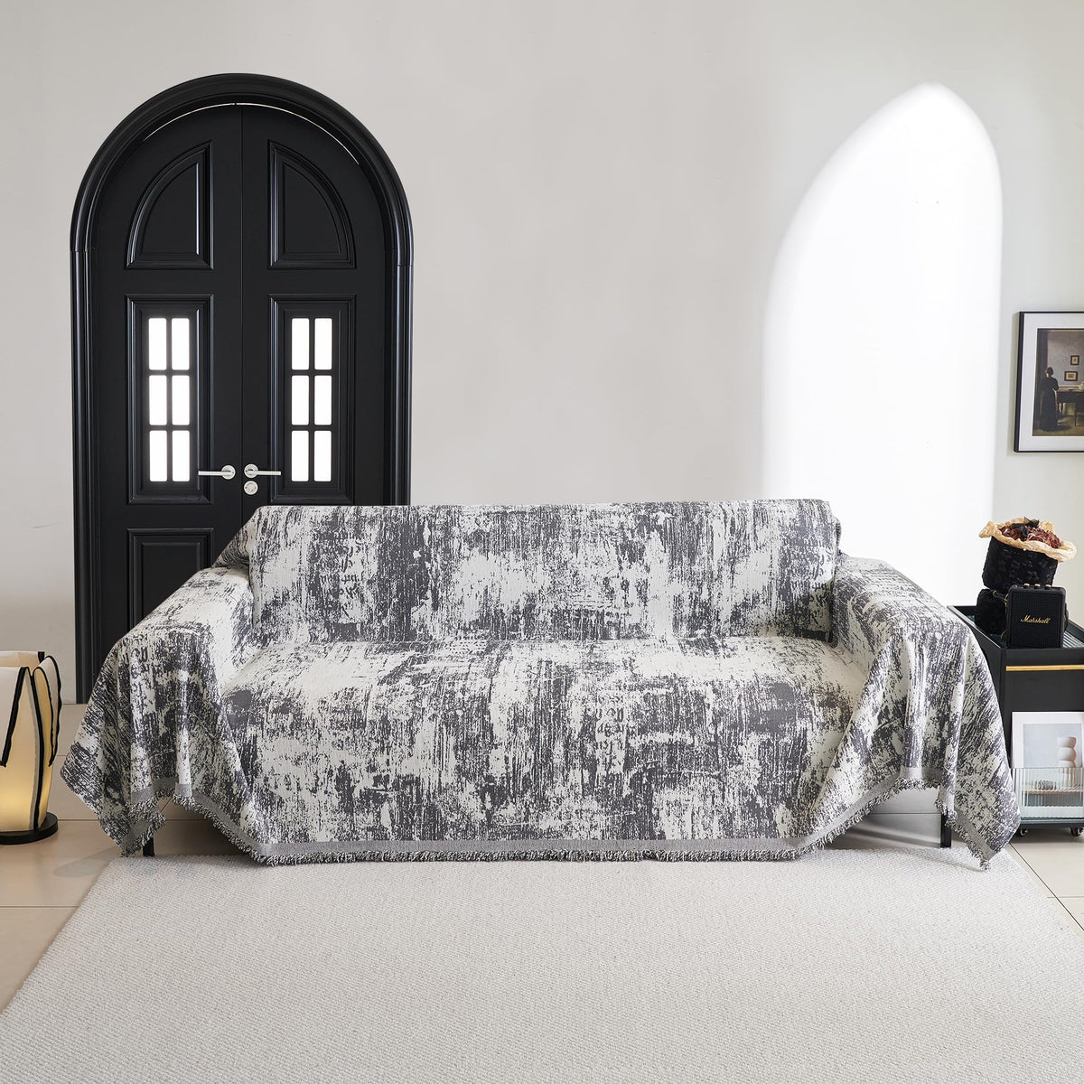 Chenille Pet Couch Cover with Tassel Edges