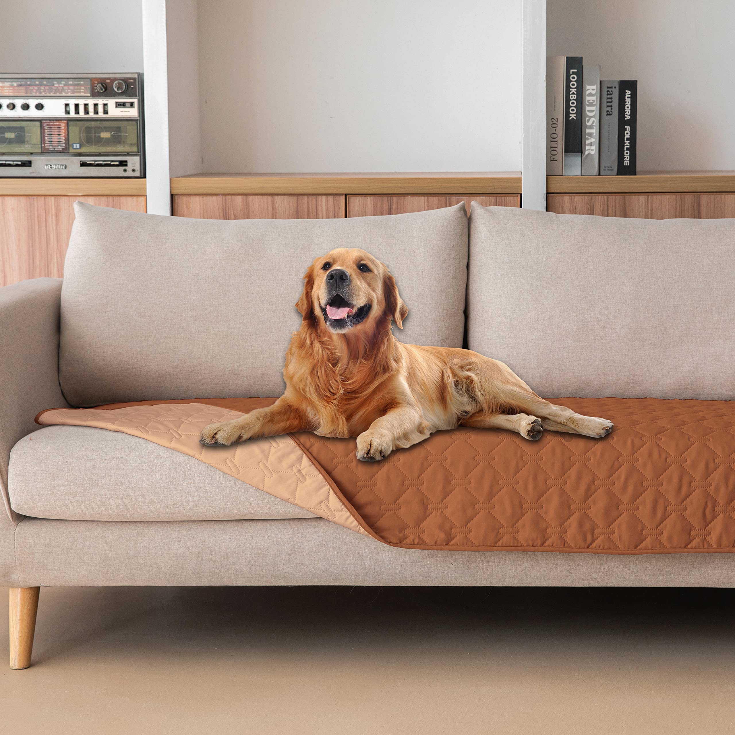 Reversible Quilted Pet Blanket for Beds & Sofas