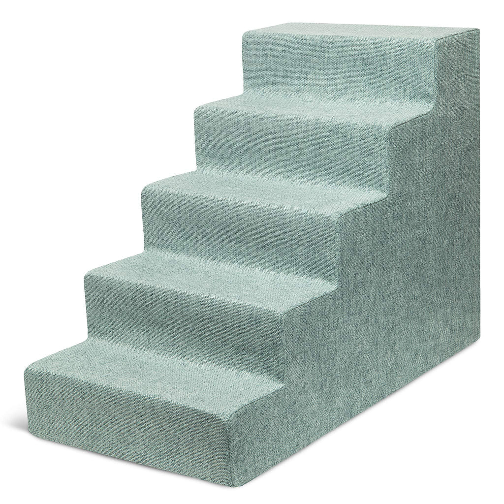 4-Step Dog Stairs for Small Dogs & Cats – 18" Foam Pet Steps for Bed & Couch