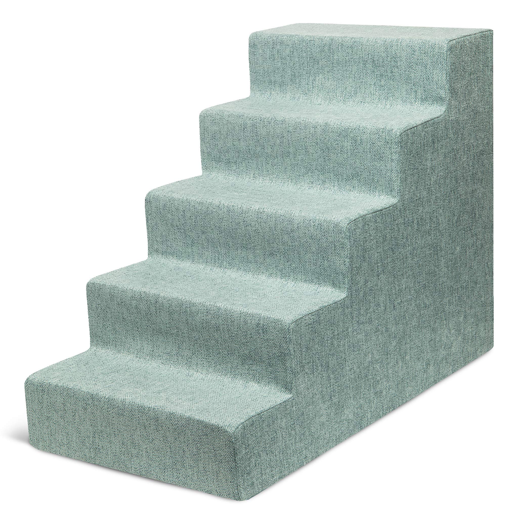 4-Step Dog Stairs for Small Dogs & Cats – 18" Foam Pet Steps for Bed & Couch