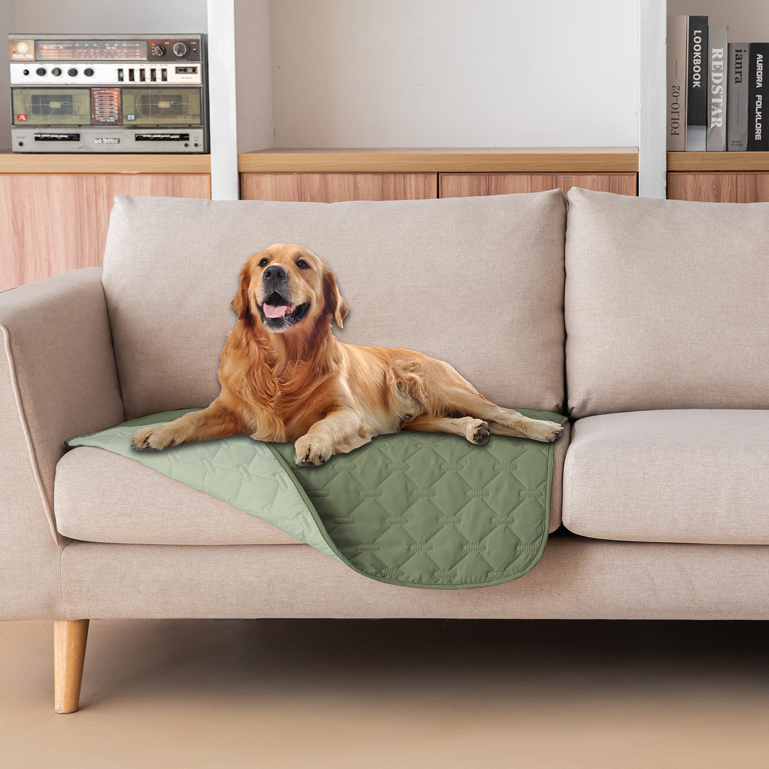 Reversible Quilted Pet Blanket for Beds & Sofas