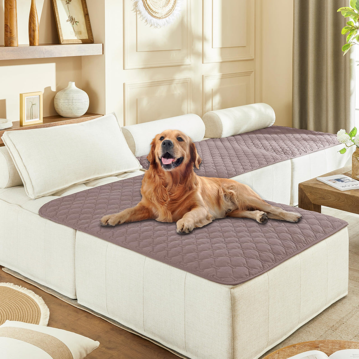 Reversible Quilted Pet Blanket for Beds & Sofas
