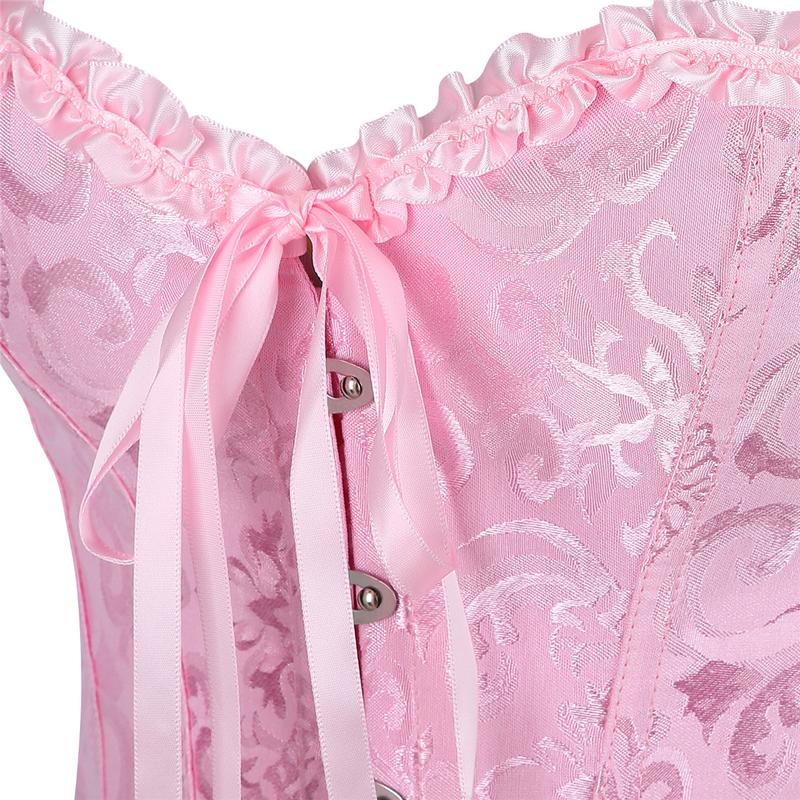 Overbust Corset Top Floral Renaissance Womens Lace Up Boned Overbust Corset Bustier.