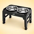 4-Height Elevated Dog Bowl Stand with 2 Steel Bowls – product view