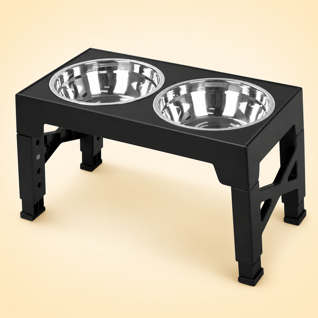 5-Height Elevated Dog Bowl Stand with 2 Steel Bowls – product view