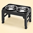 5-Height Large Dog Bowl Stand with 2 XL Steel Bowls – product view