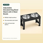 Adjustable Elevated Dog Bowl Stand with 2 Steel Bowls – key details