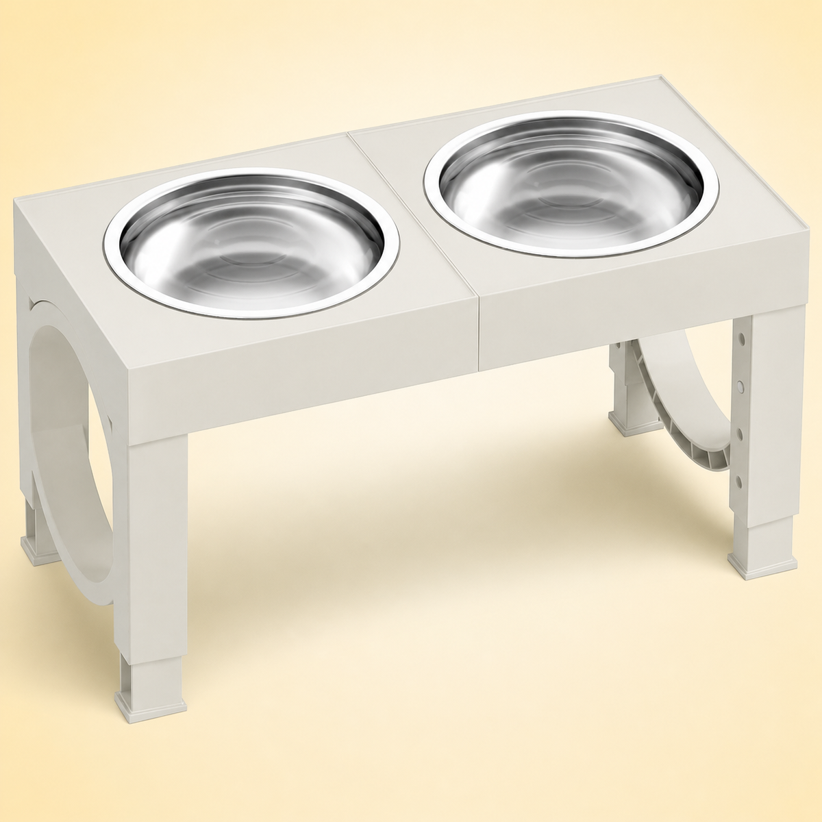 Adjustable Elevated Dog Feeder with 2 Steel Bowls – product view