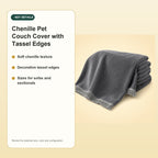 Chenille Pet Couch Cover with Tassel Edges – key details