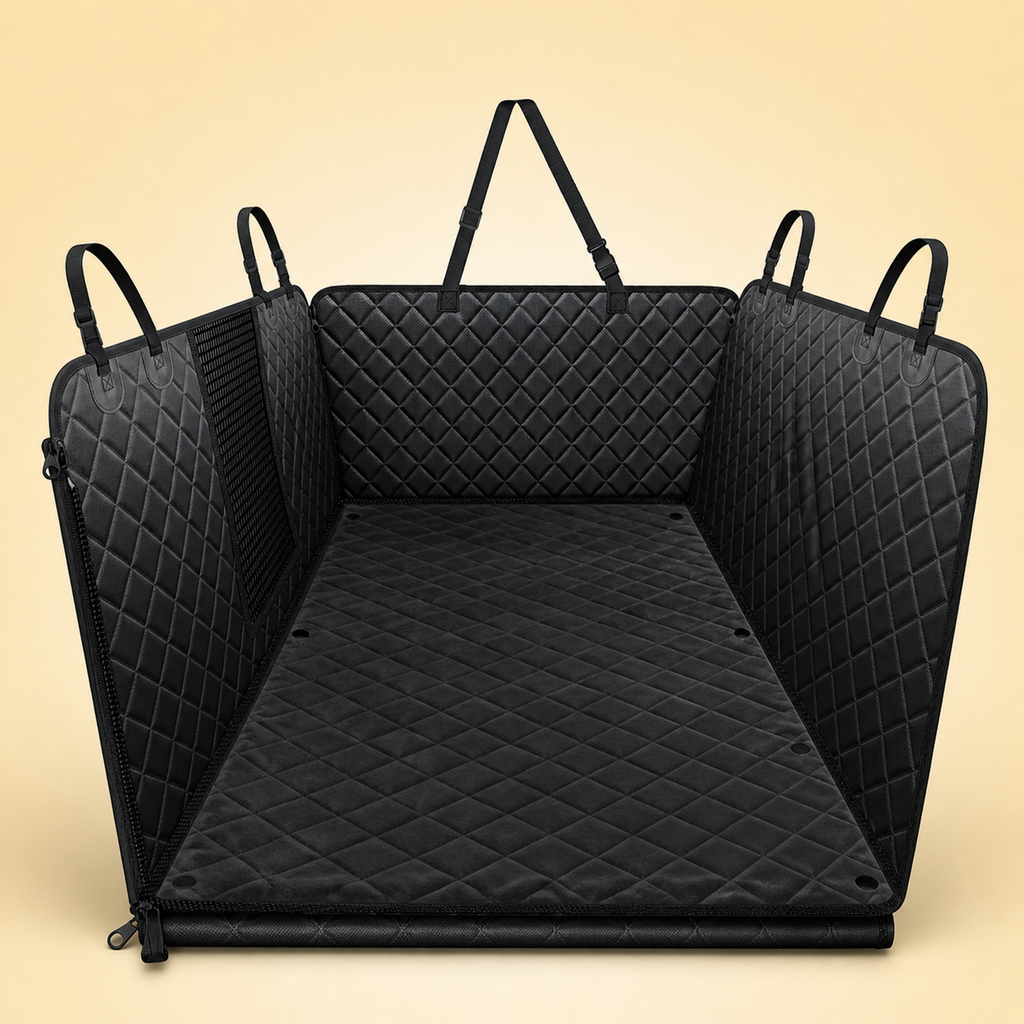 Hard-Bottom Dog Back Seat Extender & Car Cover – product view