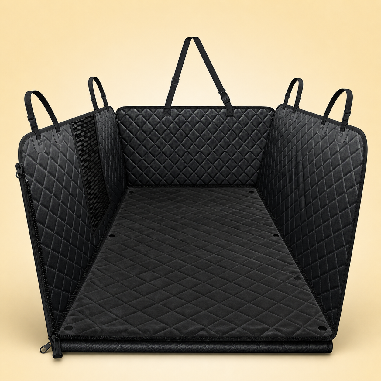 Hard-Bottom Dog Back Seat Extender & Car Cover – product view