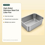 High-Sided Stainless Steel Cat Litter Pan – key details