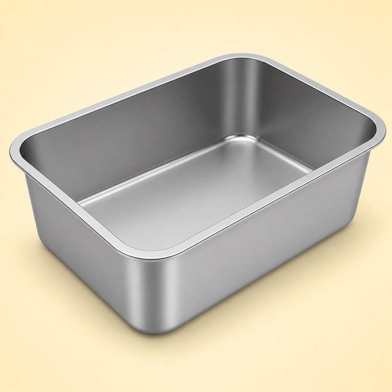 High-Sided Stainless Steel Cat Litter Pan – product view
