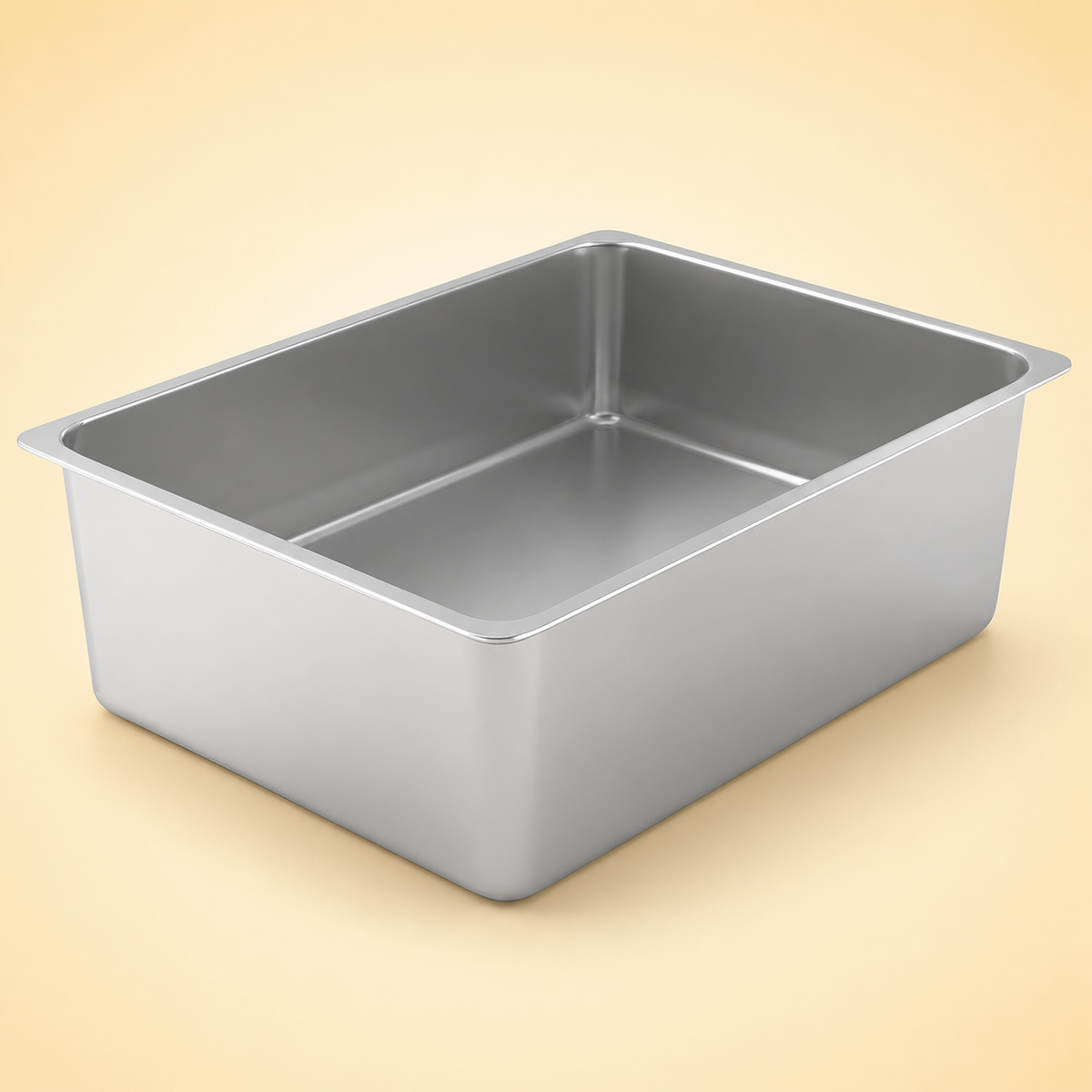 Large High-Sided Stainless Steel Cat Litter Pan – product view