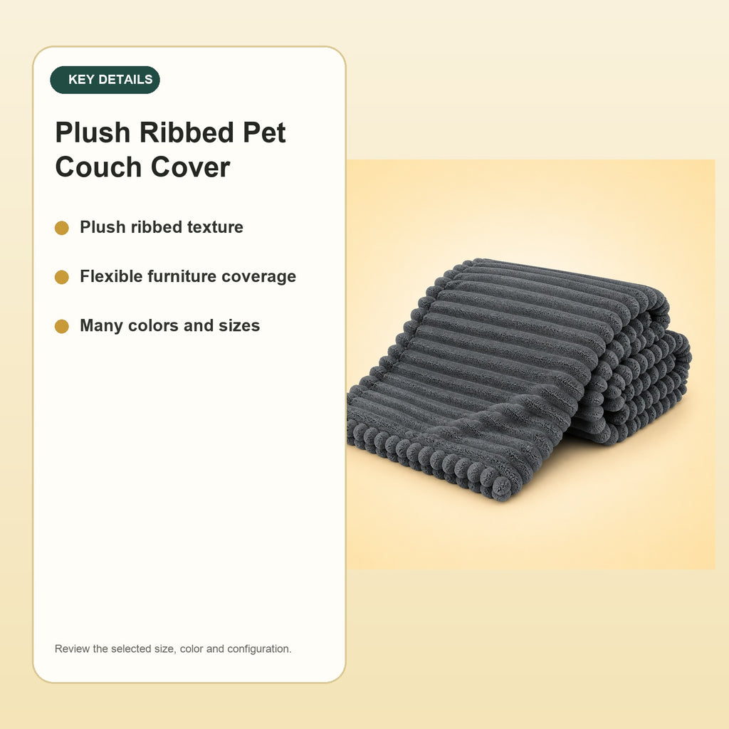 Plush Ribbed Pet Couch Cover – key details