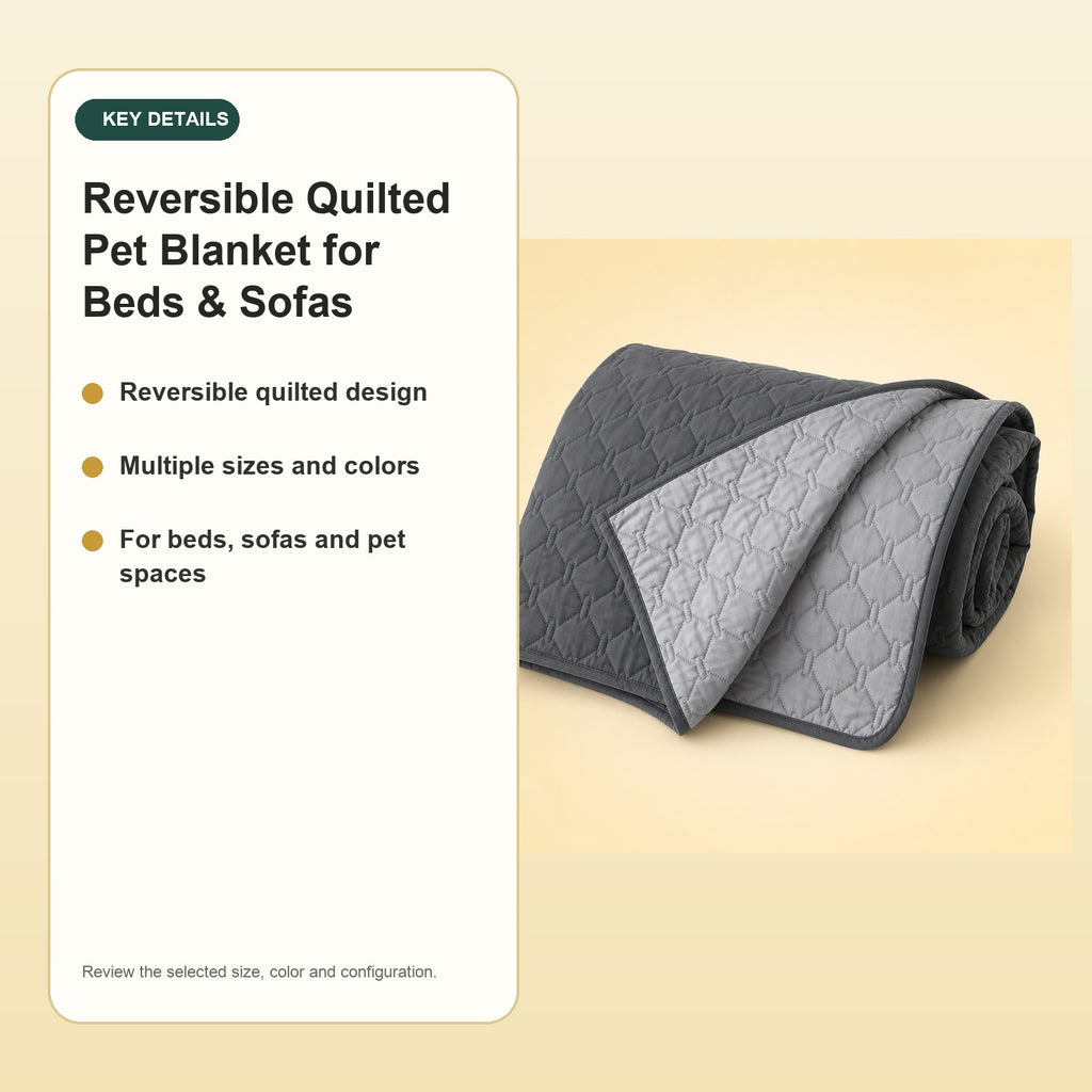 Reversible Quilted Pet Blanket for Beds & Sofas – key details