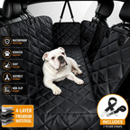 Water-Resistant Dog Car Seat Cover with Safety Belt Openings