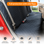Water-Resistant Dog Car Seat Cover with Side Flaps for Cars and SUVs