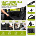 600D Dog Car Seat Cover with Non-Slip Backing and Seat Belt Openings