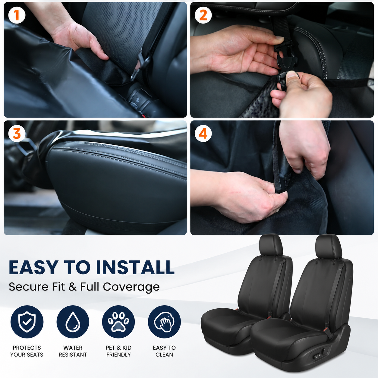 Water-Resistant Dog Car Seat Cover for Back Bench, 56 x 47 Inches