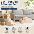 4-Step Dog Stairs for Bed – 18" Pet Steps for Small Dogs & Cats