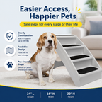 20" Folding Dog Stairs – 4-Step Pet Steps for Bed & Sofa