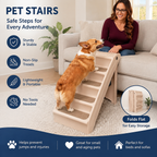20" Folding Dog Stairs – 4-Step Pet Steps for Bed & Sofa