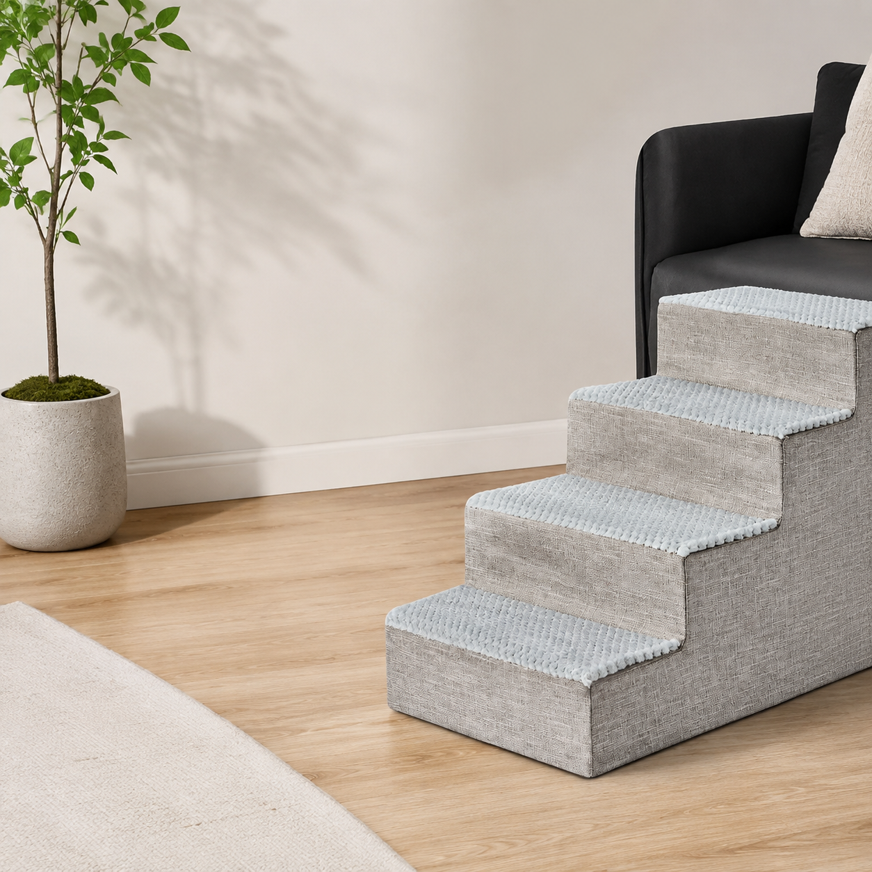 4-Step Dog Stairs for Bed & Couch – Indoor Pet Steps for Dogs & Cats