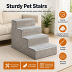 4-Step Dog Stairs for Bed & Couch – Indoor Pet Steps for Dogs & Cats
