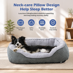 Medium Dog Bed with Raised Sides – 30" x 24" Washable Pet Bed