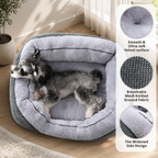 Medium Dog Bed with Raised Sides – 30" x 24" Washable Pet Bed