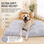 41" Washable Large Dog Bed – Soft Plush Crate Mat with Non-Slip Bottom, Gray