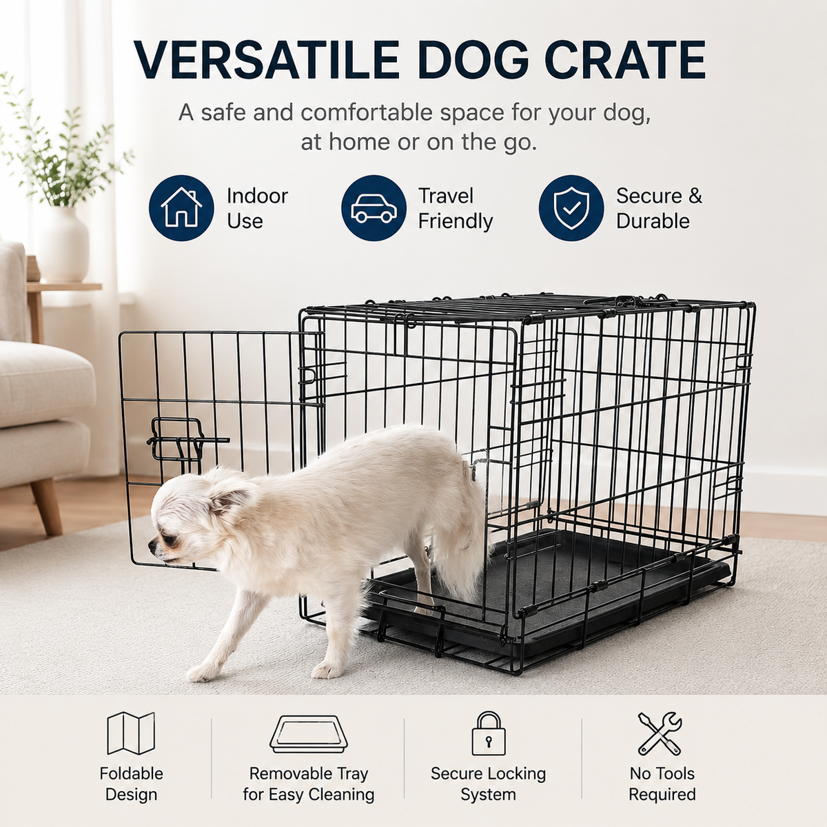 36" x 23" Washable Dog Bed Mat – Soft Plush Crate Pad for Medium Dogs