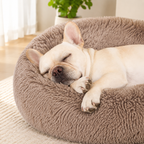 23" Round Donut Dog Bed – Plush Washable Pet Bed for Dogs & Cats