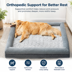 Extra Large Dog Bed with Bolsters – Egg Crate Foam Pet Bed with Waterproof Lining