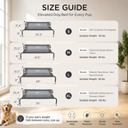 49" Large Elevated Cooling Dog Bed – Breathable Raised Outdoor Pet Cot, Grey