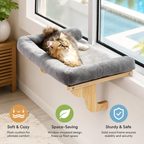 Cat Window Perch with Bolsters – Large 24" Windowsill Cat Bed