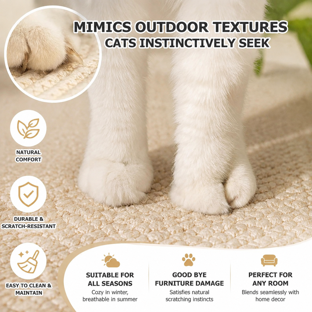 Large Handwoven Cat Basket Bed – Natural Fiber Woven Bed for Indoor Cats