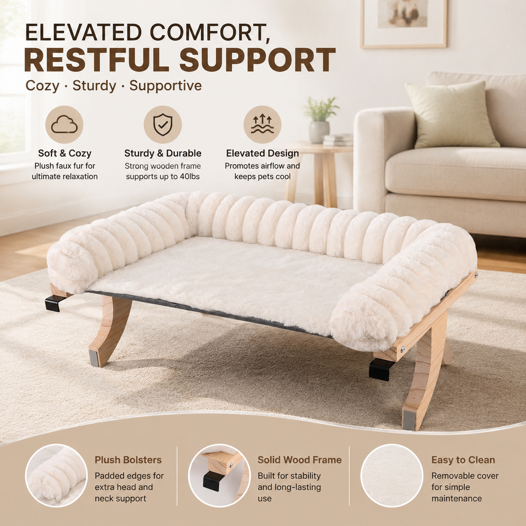 Cloud-Soft Cat Window Sill Perch – Cushioned Window Bed with Zipper Design, Large