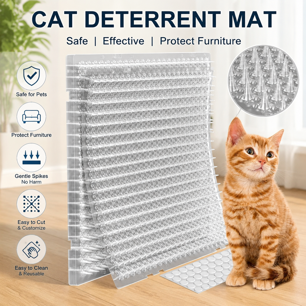 12-Pack Cat Scat Mat – 16" x 13" Pet Deterrent Mat with Blunt Spikes for Indoor & Outdoor Use