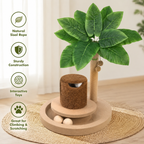 Tall Cat Scratching Post for Indoor Cats – Cat Scratcher Tree with Interactive Toys