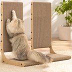 2-Pack L-Shaped Cat Scratching Board – 25.6" Tall Cardboard Scratcher for Indoor Cats