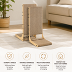 2-Pack L-Shaped Cat Scratching Board – 25.6" Tall Cardboard Scratcher for Indoor Cats