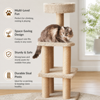 45.9" Multi-Level Cat Tree Tower with Jute Scratching Posts