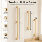 60" Tall Wall-Mounted Cat Scratching Post – Sisal Climbing Scratcher for Indoor Cats